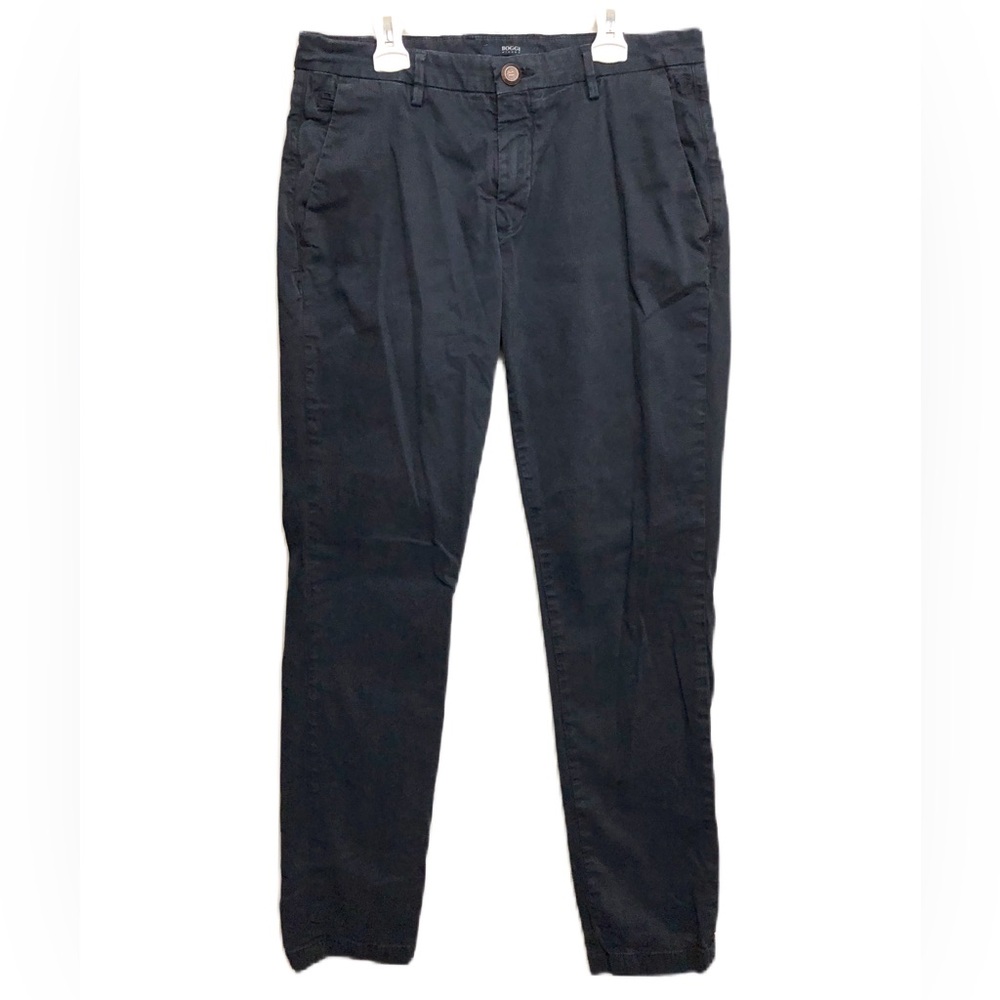 BOGGI Milano Mens 31x31 Navy Blue Straight Leg Chino Casual Pants Cotton Trouser